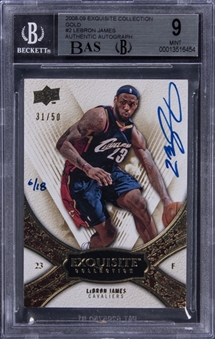 2008-09 UD "Exquisite Collection" Buy-Back Authentic Autograph #2 LeBron James Signed Card (#6/18) – BGS MINT 9/BGS 10
